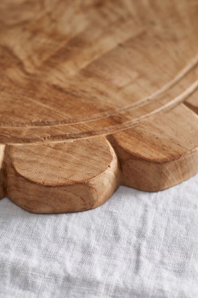 Scalloped Teak Serving Board #1