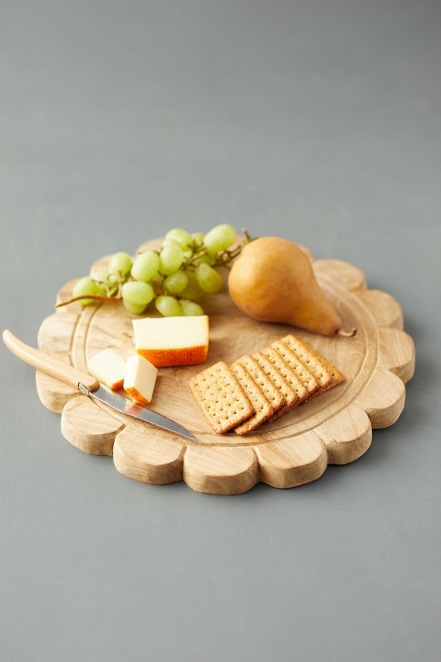 Scalloped Teak Serving Board