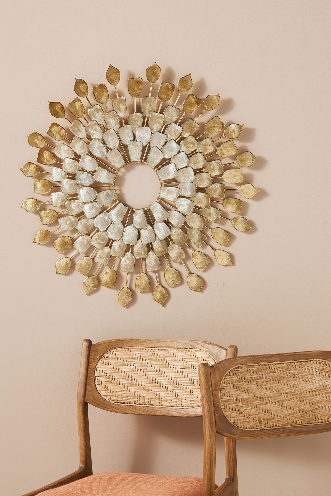 Charlotte Capiz Wall Art - Gold, One Size