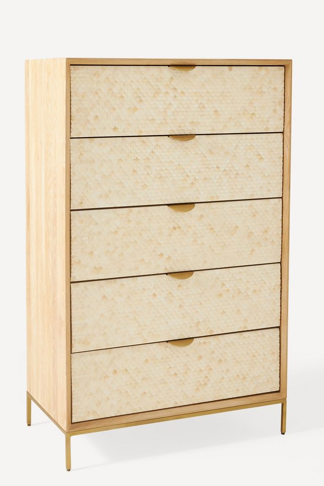 Pisces Bone Inlay & Oak Five-Drawer Dresser #1