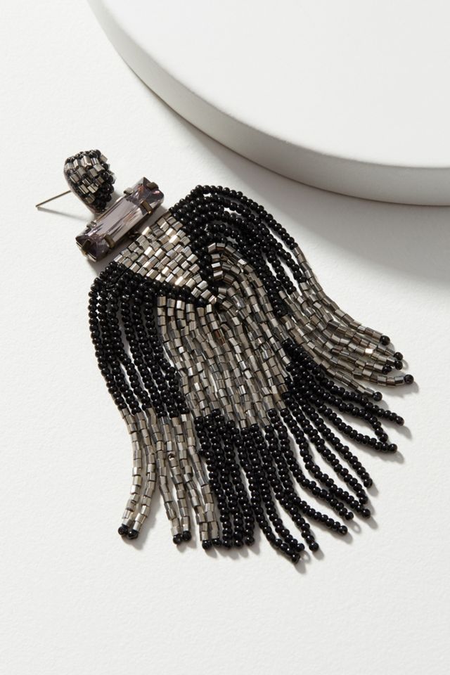 Deepa Jodi Beaded Fringe Drop Earrings #2