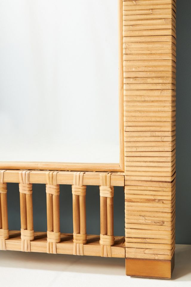 Arched Rattan Leaning Mirror #1