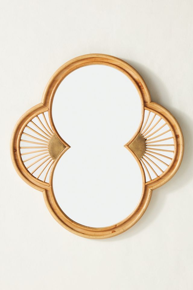 Quatrefoil Rattan Mirror #1