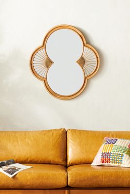 Quatrefoil Rattan Mirror