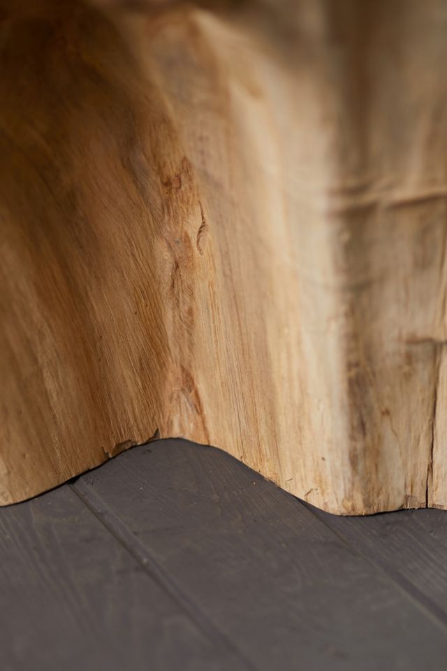 Glass Top Teak Root Round Dining Table #6