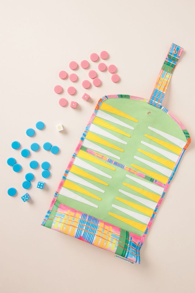 Vera for Anthropologie Plaid Travel Backgammon Game #2