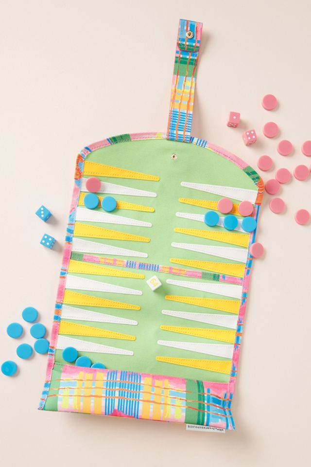 Vera for Anthropologie Plaid Travel Backgammon Game #1