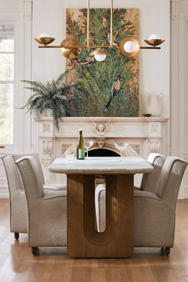 Cayden Rectangular 80" Carrara Marble Dining Table #12