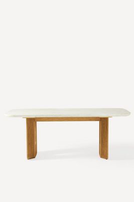 Cayden Rectangular 80" Carrara Marble Dining Table