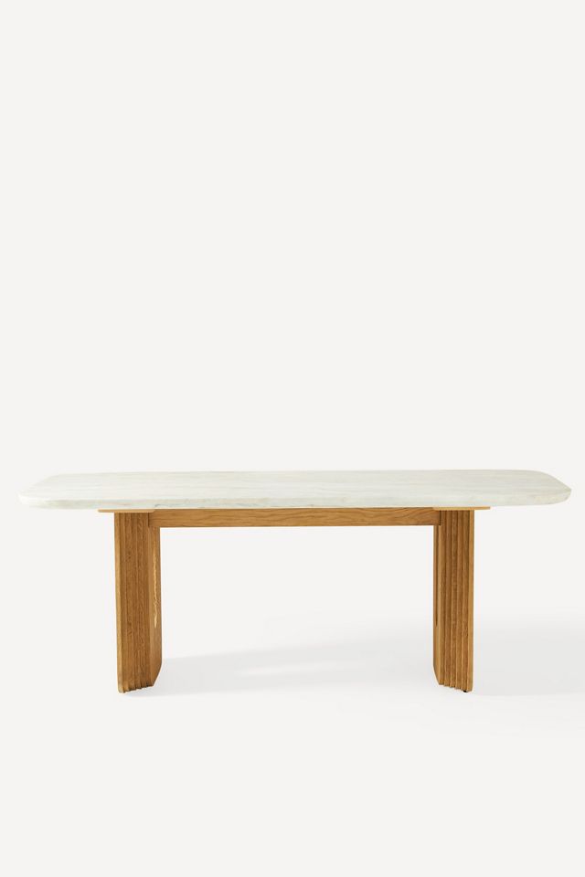 Cayden Rectangular 80" Carrara Marble Dining Table #3