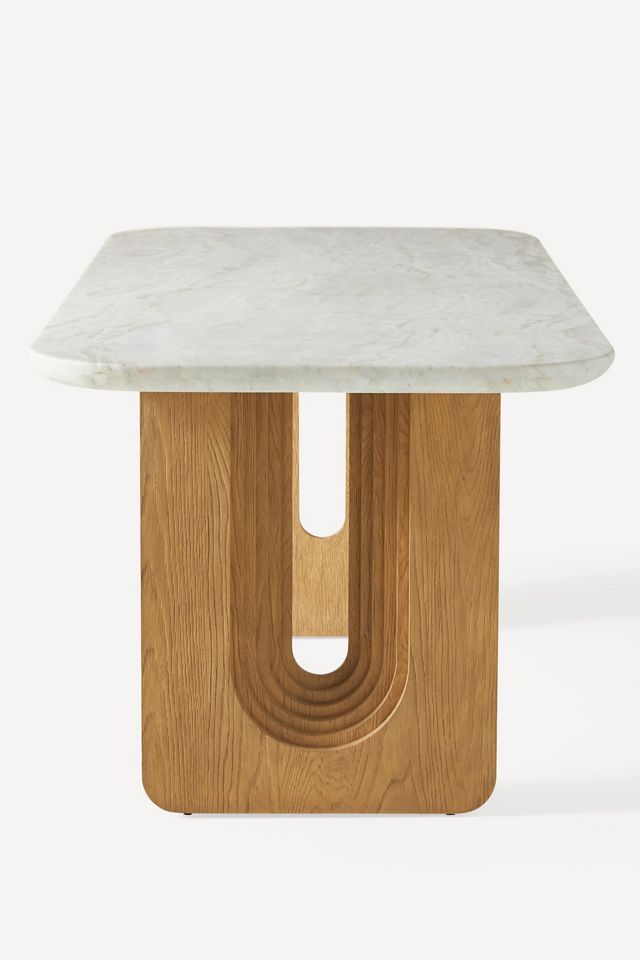 Cayden Rectangular 80" Carrara Marble Dining Table #5