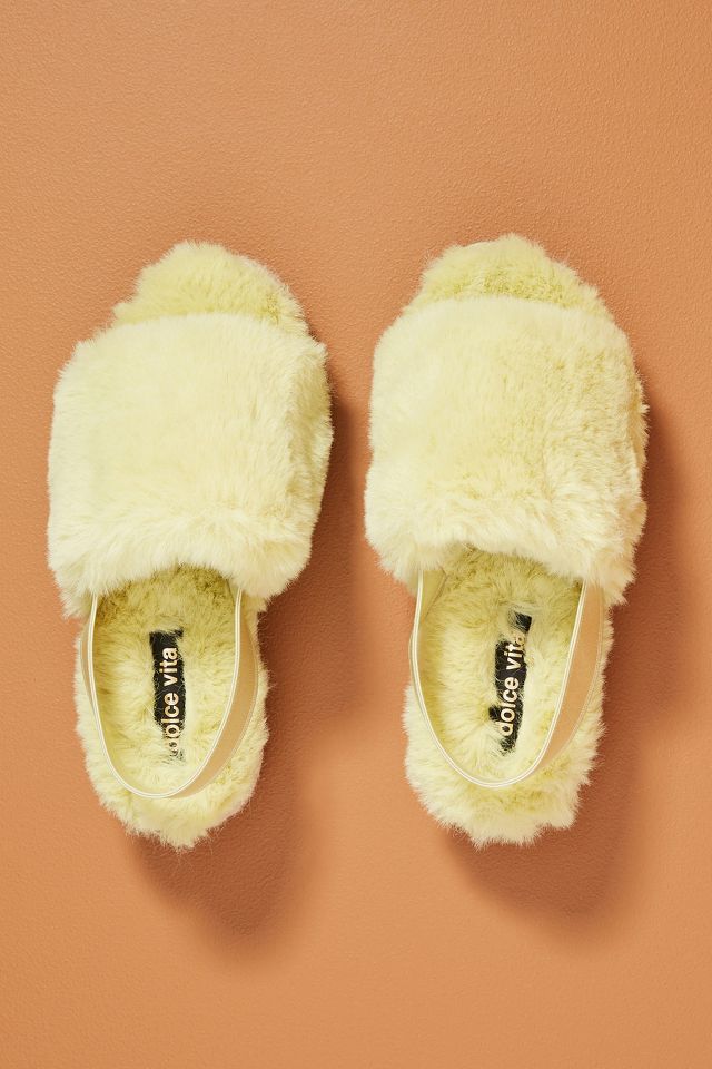 Dolce vita faux fur slippers new arrivals