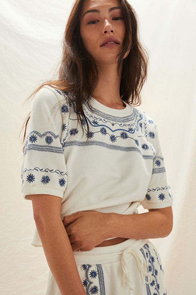 Daily Practice by Anthropologie Lou Embroidered Lounge Set #1