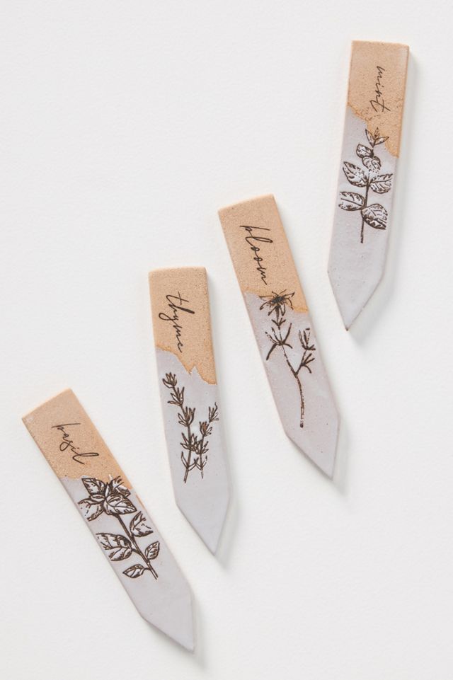 Botanical Plant Markers, Set of 4 #1