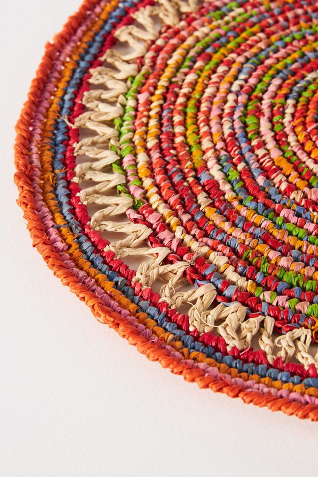 Rainbow Raffia Placemats, Set of 4 #1