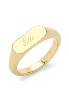 Custom Name Thin Signet Ring