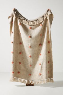 Polka Dot Pom Throw Blanket