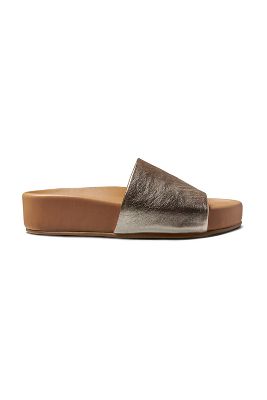 Shop Beek Pelican Slide Sandals In Gold