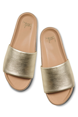 Beek Pelican Slide Sandals In Gold