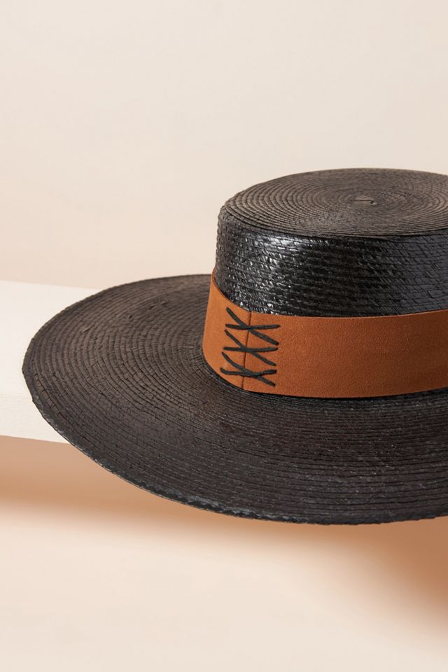 NWOT Anthropologie Montauk Boater Hat In Black   One Size Anthropologie Straw Hats for Women for sale | eBay main image 2