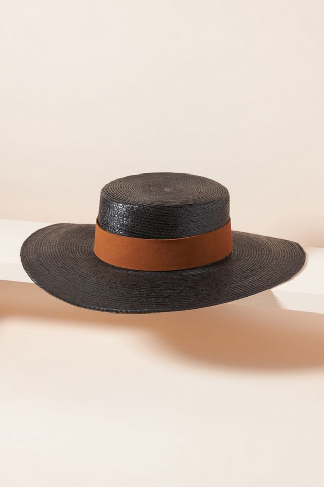 NWOT Anthropologie Montauk Boater Hat In Black   One Size Anthropologie Straw Hats for Women for sale | eBay main image 3