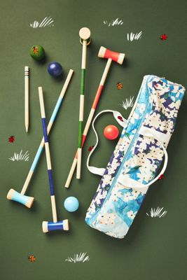 Vera for Anthropologie Picnic Travel Croquet Set