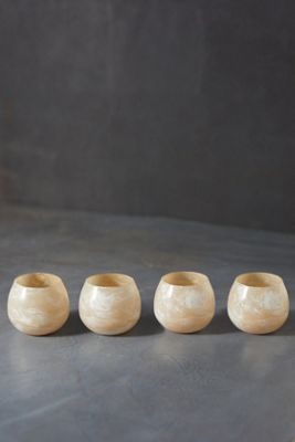 Round Marbled Tea Light Holders, Set of 4