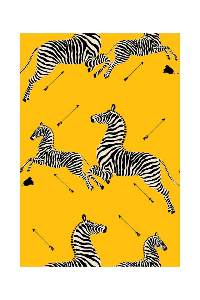 yellow zebra print wallpaper