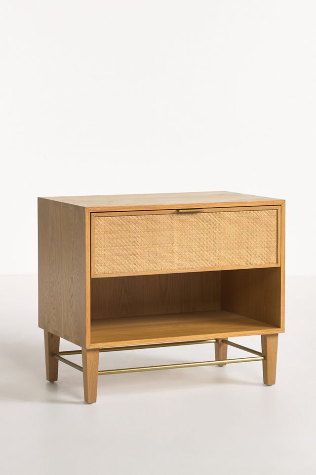 Wallace Cane and Oak Nightstand #1