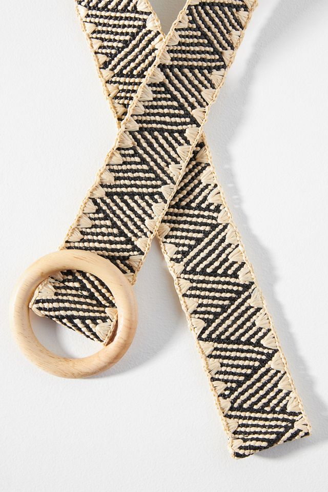 Whipstitch Raffia Stretch Belt #1