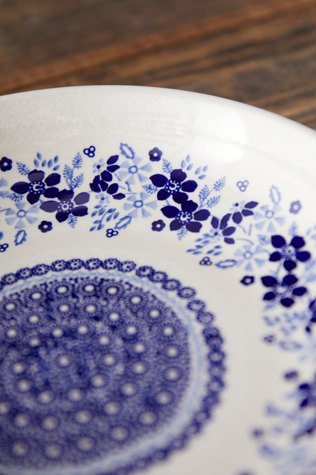 Blue Poppy Edge Ceramic Serving Bowl #2