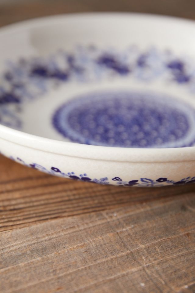 Blue Poppy Edge Ceramic Serving Bowl #3