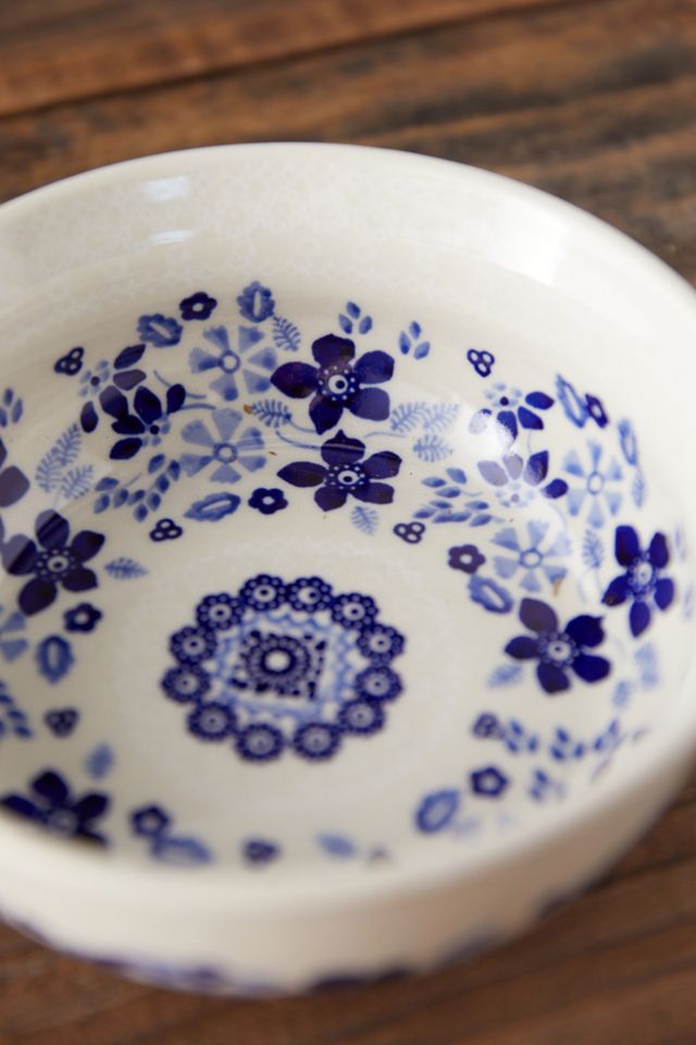 Sky Blue Poppy Ceramic Bowl #3