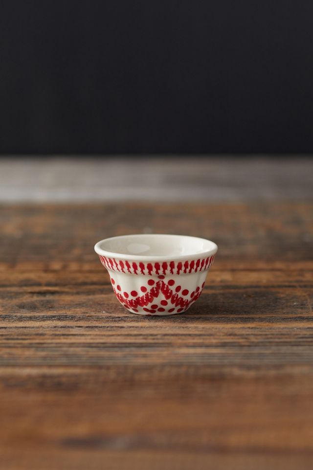 Carmine Dots Ceramic Pinch Bowl #2