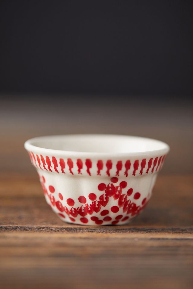 Carmine Dots Ceramic Pinch Bowl #3