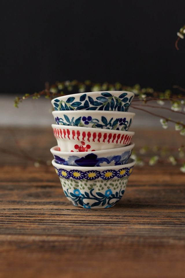 Abstract Blooms Ceramic Pinch Bowl #1