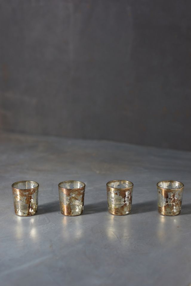 Marbled Gold Foil Tea Light Holders, Set of 4 #1
