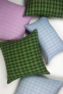 Blue and discount green plaid pillows