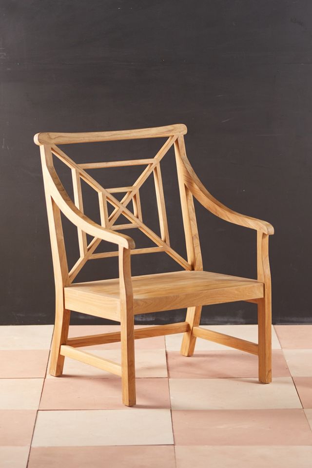 Fretwork Teak Chair #1