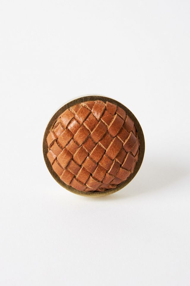 Woven Leather Knobs, Set of 2 #1