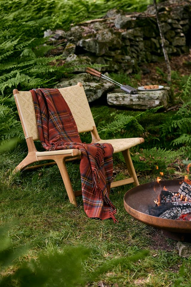 Havana Wicker + Teak Armless Chair, Neutral Diamond #4