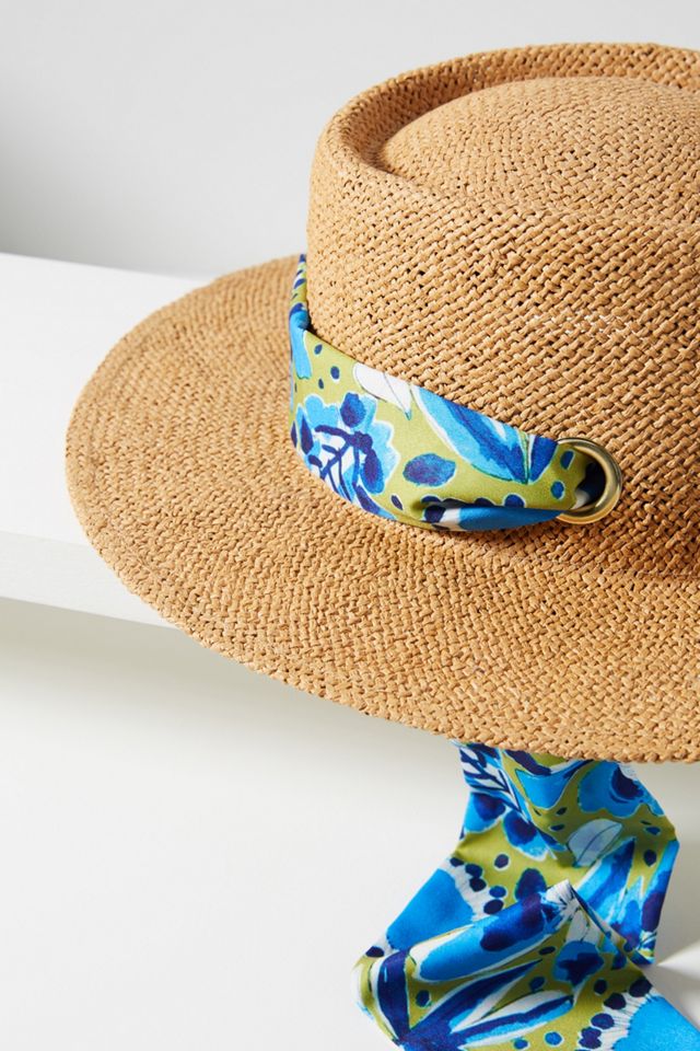 Anthropologie  Vera Scarf Trimmed Boater Hat Vera for Anthropologie Scarf-Trimmed Boater | Anthropologie main image 4