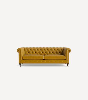 Lyre Chesterfield Leather Two-Cushion Sofa
