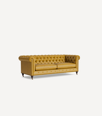 Lyre Chesterfield Leather Two-Cushion Sofa - Thumbnail 3