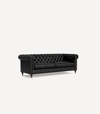 Lyre Chesterfield Leather Two-Cushion Sofa - Thumbnail 2