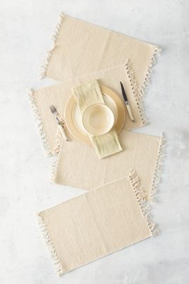 Fringe Cotton Placemats, Set of 4