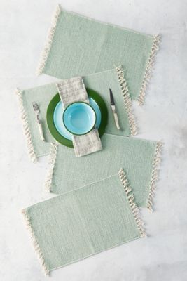 Fringe Cotton Placemats, Set of 4