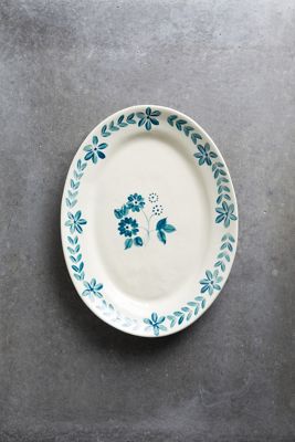 Blue Daisy Serving Platter, Large
