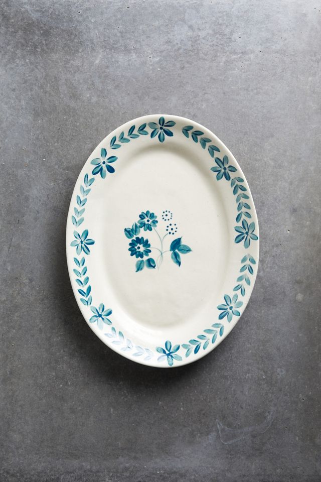 Blue Daisy Serving Platter, Large