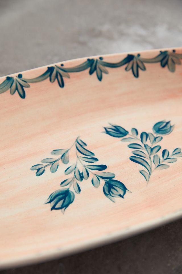Pink Wash Blue Tulip Serving Platter #2